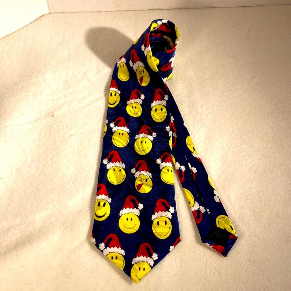 Roberto Cellini Mens Christmas Emoji Santa Necktie